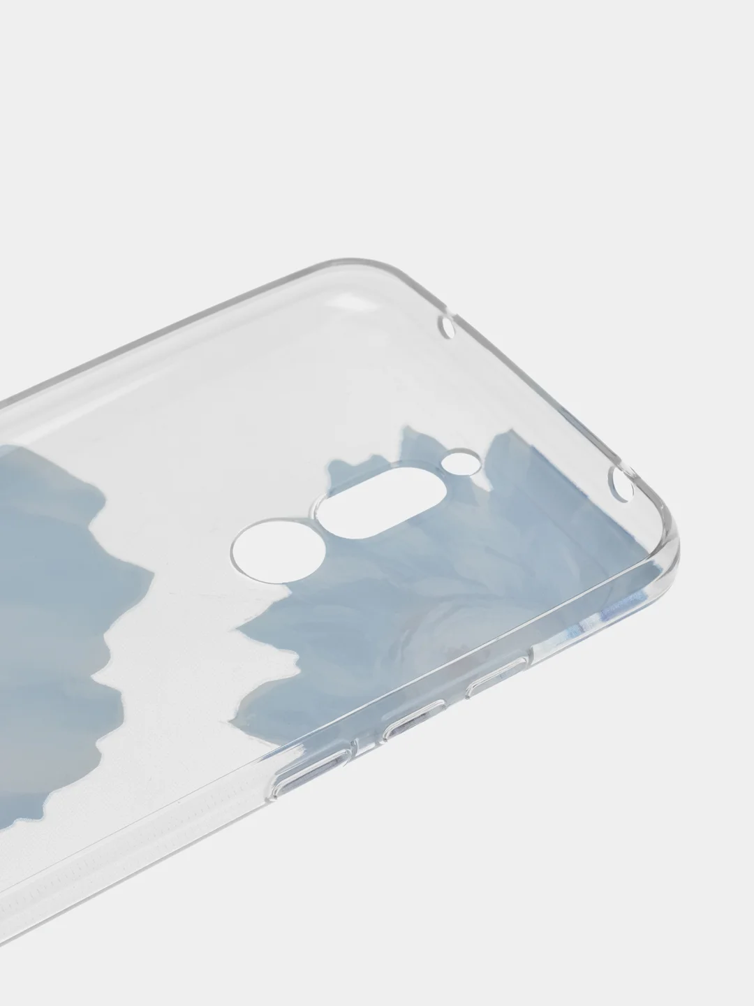 Небесно-голубой силиконовый чехол на Xiaomi Redmi 8 / Сяоми Редми 8 прозрачный, с рисунком, защита камеры