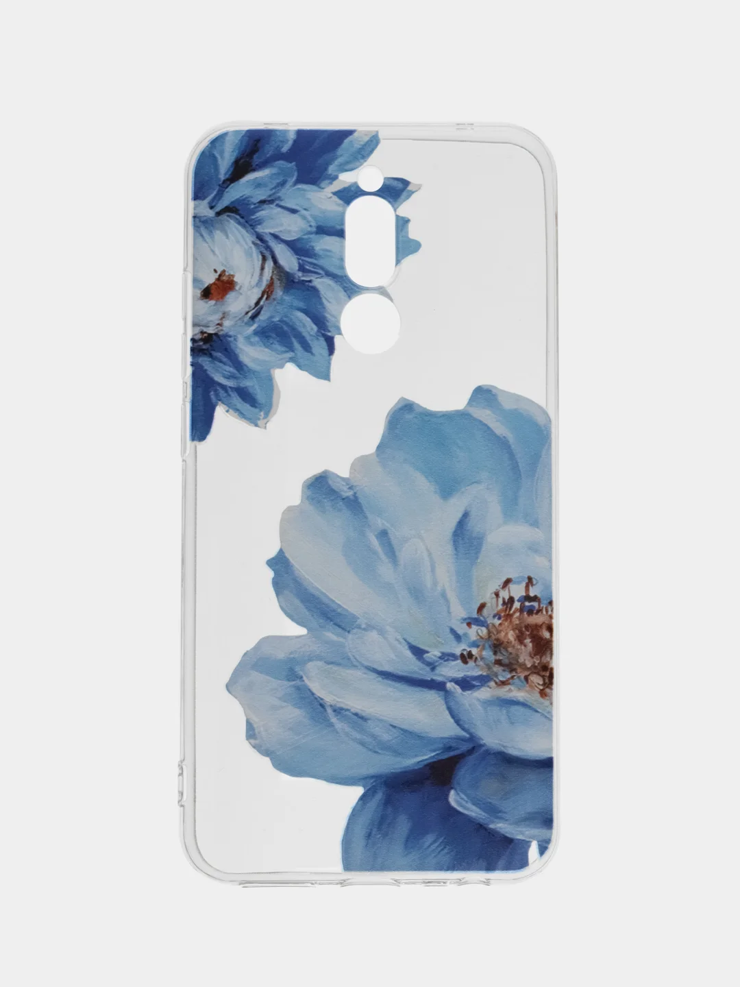 Небесно-голубой силиконовый чехол на Xiaomi Redmi 8 / Сяоми Редми 8 прозрачный, с рисунком, защита камеры
