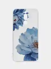 Небесно-голубой силиконовый чехол на Xiaomi Redmi 8 / Сяоми Редми 8 прозрачный, с рисунком, защита камеры