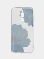 Небесно-голубой силиконовый чехол на Xiaomi Redmi 8 / Сяоми Редми 8 прозрачный, с рисунком, защита камеры