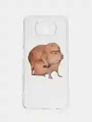 Бежевый силиконовый чехол на Xiaomi Poco X3/X3 Pro / Сяоми Poco X3/Х3 Про прозрачный, с рисунком