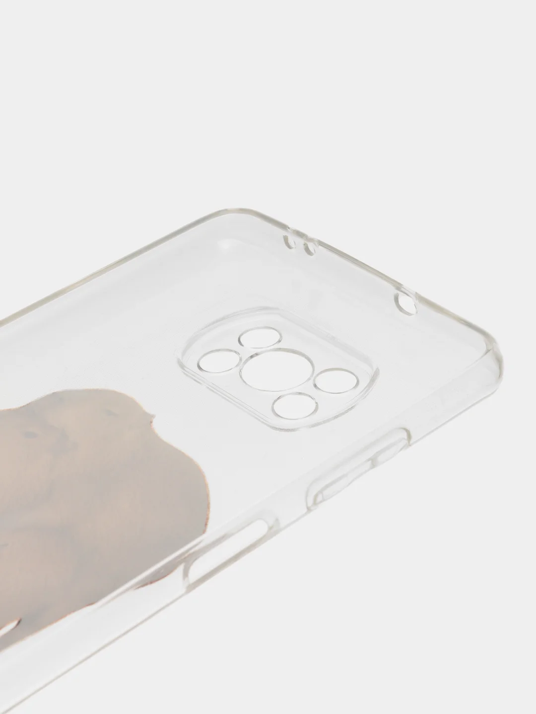 Бежевый силиконовый чехол на Xiaomi Poco X3/X3 Pro / Сяоми Poco X3/Х3 Про прозрачный, с рисунком