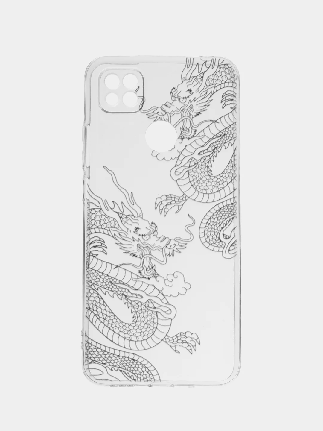 Пудровый силиконовый чехол на Xiaomi Redmi 9C / Сяоми Редми 9С прозрачный с рисунком, защита камеры