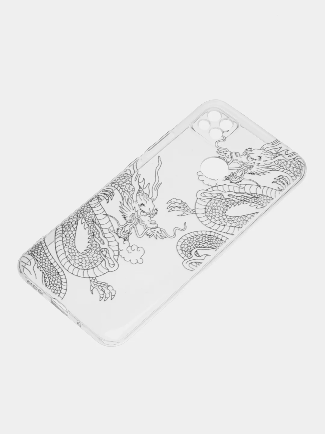 Пудровый силиконовый чехол на Xiaomi Redmi 9C / Сяоми Редми 9С прозрачный с рисунком, защита камеры