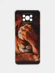 Светло-бежевый силиконовый чехол на Xiaomi Poco X3/X3 Pro / Сяоми Poco X3/Х3 Про прозрачный, с рисунком