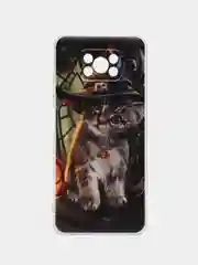 Тёмно-бордовый силиконовый чехол на Xiaomi Poco X3/X3 Pro / Сяоми Poco X3/Х3 Про прозрачный, с рисунком