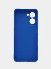 Синий чехол силиконовый на Realme C 33 (Реалми С 33) матовый с дополнительной защитой камеры