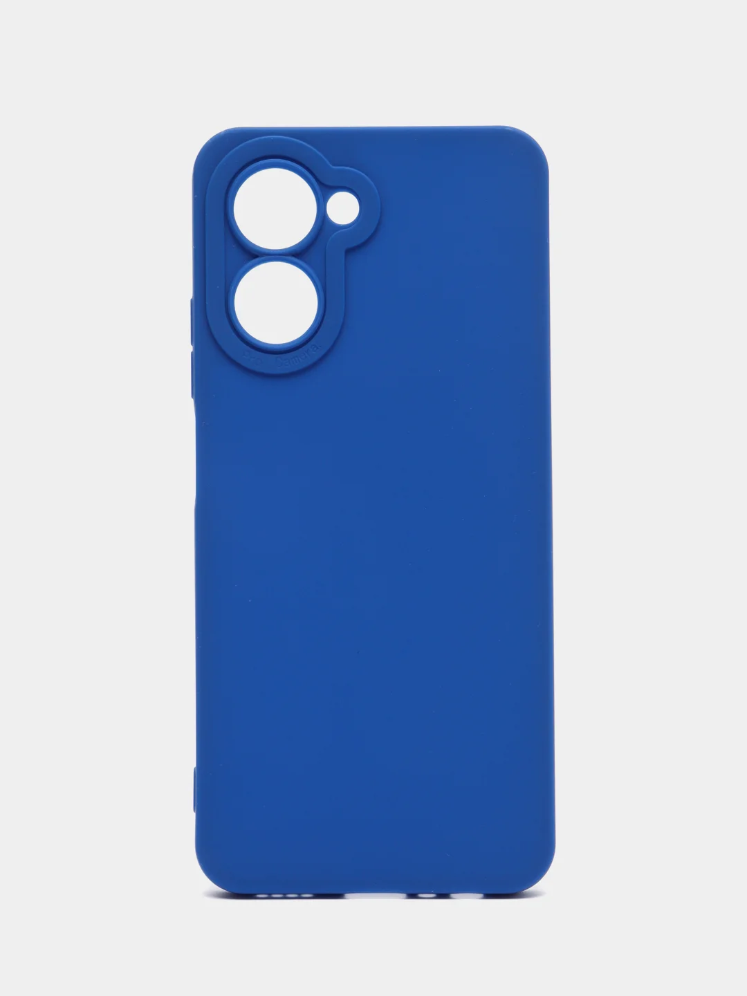 Синий чехол силиконовый на Realme C 33 (Реалми С 33) матовый с дополнительной защитой камеры