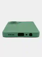 Зеленый чехол силиконовый на Realme C 33 (Реалми С 33) матовый с дополнительной защитой камеры