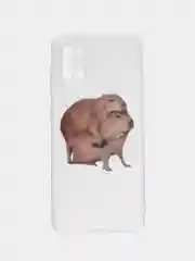Бежевый силиконовый чехол на Samsung Galaxy A31 / Самсунг А31 прозрачный с рисунком, защита камеры