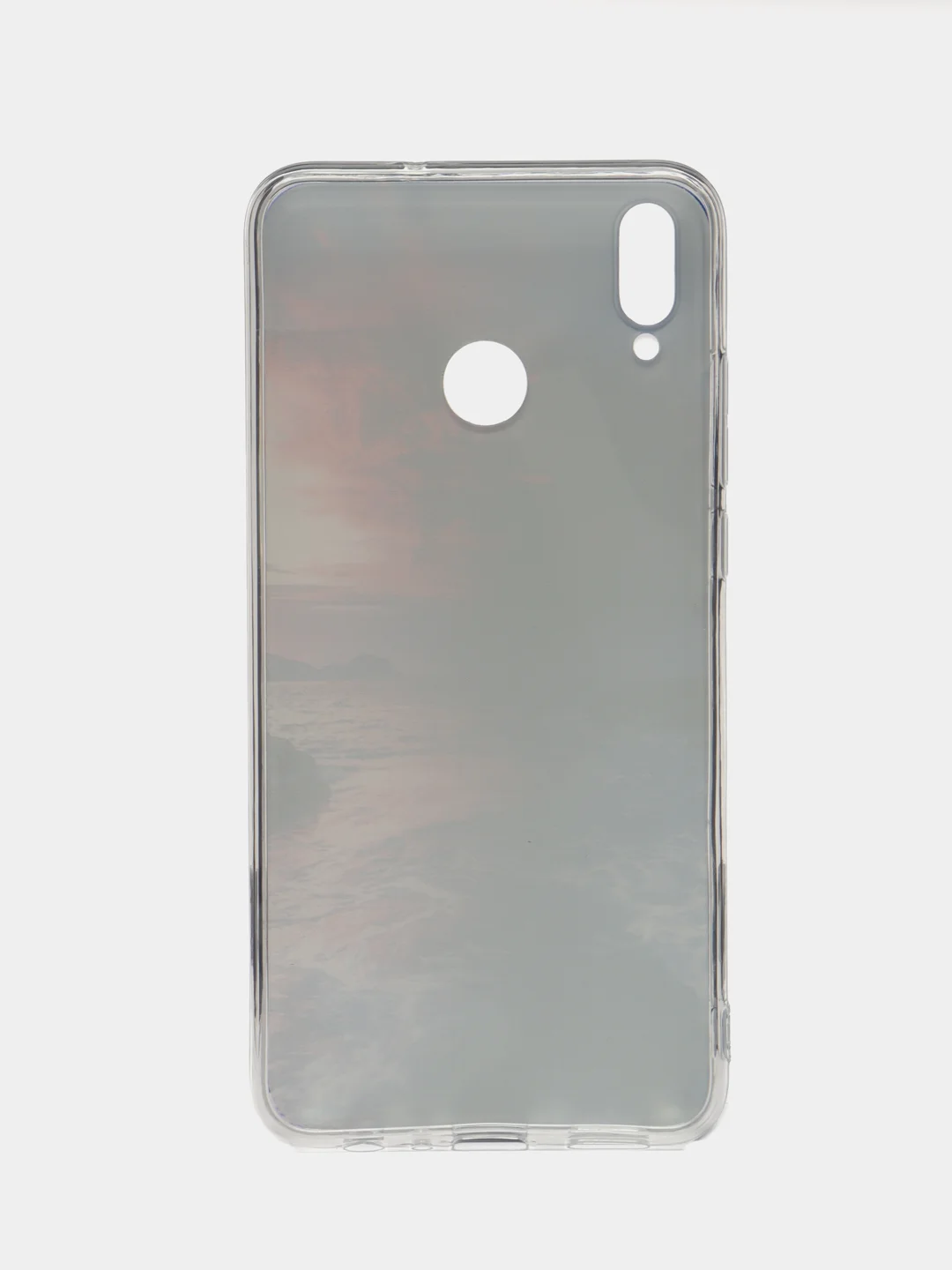 Фиолетовый силиконовый чехол на Honor 8X / Хонор 8Х прозрачный, с рисунком, защита камеры