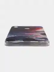 Фиолетовый силиконовый чехол на Honor 8X / Хонор 8Х прозрачный, с рисунком, защита камеры