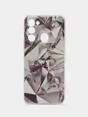 Серый металлик чехол на Tecno Spark Go 2022/8C/9 / Текно Спарк Гоу 2022/8С/9 прозрачный, с рисунком