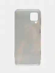 Светло-бежевый чехол на Samsung Galaxy A12/M12 / Самсунг А12/М12 прозрачный, с рисунком, защита камеры