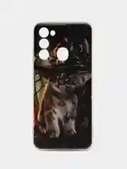 Медный чехол на Tecno Spark Go 2022/8C/9 / Текно Спарк Гоу 2022/8С/9 прозрачный, с рисунком