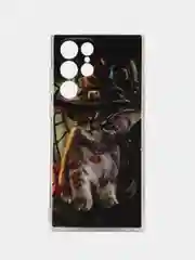 Медный чехол на Samsung Galaxy S22 Ultra / Самсунг S22 Ultra прозрачный с рисунком, защита камеры