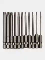 Биты TORX 11 шт с отверстием в центре