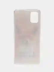 Оранжевый силиконовый чехол на Samsung Galaxy A51 / Самсунг А51 прозрачный с рисунком, защита камеры
