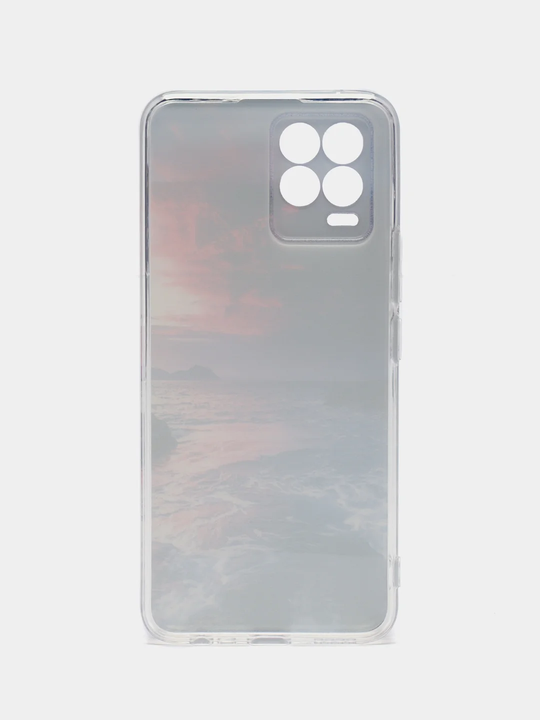 Фиолетовый силиконовый чехол на Oppo Realme 8/8 Pro / Оппо Реалми 8/8 Про прозрачный, с рисунком