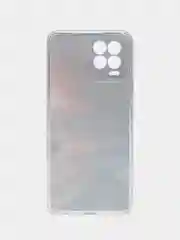 Фиолетовый силиконовый чехол на Oppo Realme 8/8 Pro / Оппо Реалми 8/8 Про прозрачный, с рисунком