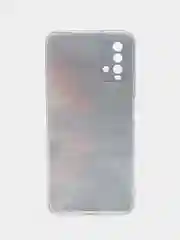Фиолетовый силиконовый чехол на Xiaomi Redmi 9T / Редми 9Т прозрачный, с рисунком, защита камеры