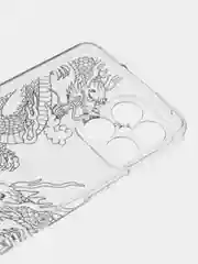 Пудровый силиконовый чехол на Honor X8 / Хонор Х8 прозрачный, с рисунком, защита камеры
