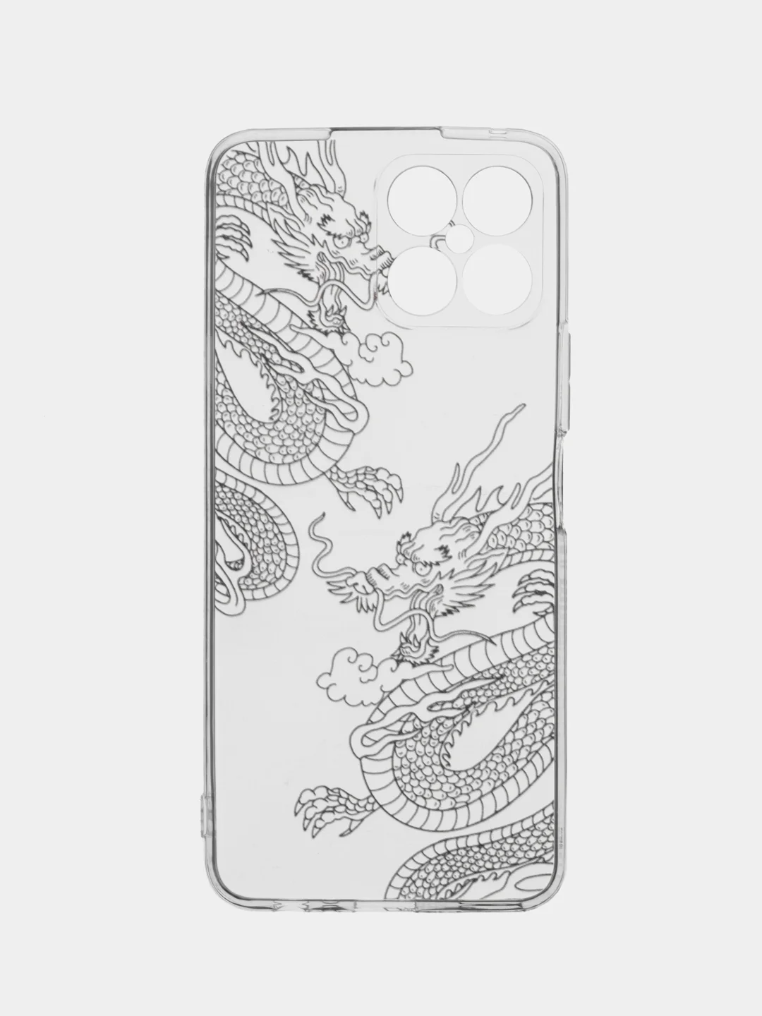 Пудровый силиконовый чехол на Honor X8 / Хонор Х8 прозрачный, с рисунком, защита камеры