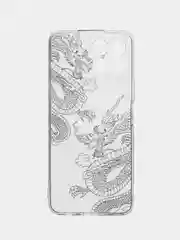 Пудровый силиконовый чехол на Honor X8 / Хонор Х8 прозрачный, с рисунком, защита камеры