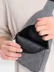 Серый сумка через плечо нагрудная мужская