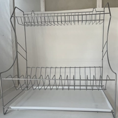 Сушилка для посуды с поддоном/тарелосушка настенная 2 яруса 24x40x42 см