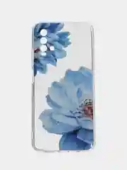 Лазурный силиконовый чехол на Xiaomi Redmi 9T / Редми 9Т прозрачный, с рисунком, защита камеры