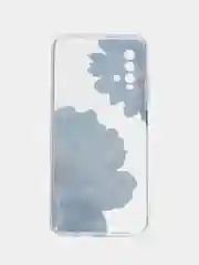 Лазурный силиконовый чехол на Xiaomi Redmi 9T / Редми 9Т прозрачный, с рисунком, защита камеры
