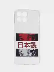 Алый силиконовый чехол на Honor X8 / Хонор Х8 прозрачный, с рисунком, защита камеры