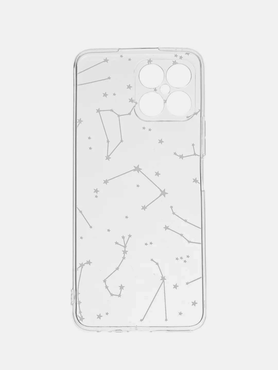 Прозрачный силиконовый чехол на Honor X8 / Хонор Х8 прозрачный, с рисунком, защита камеры