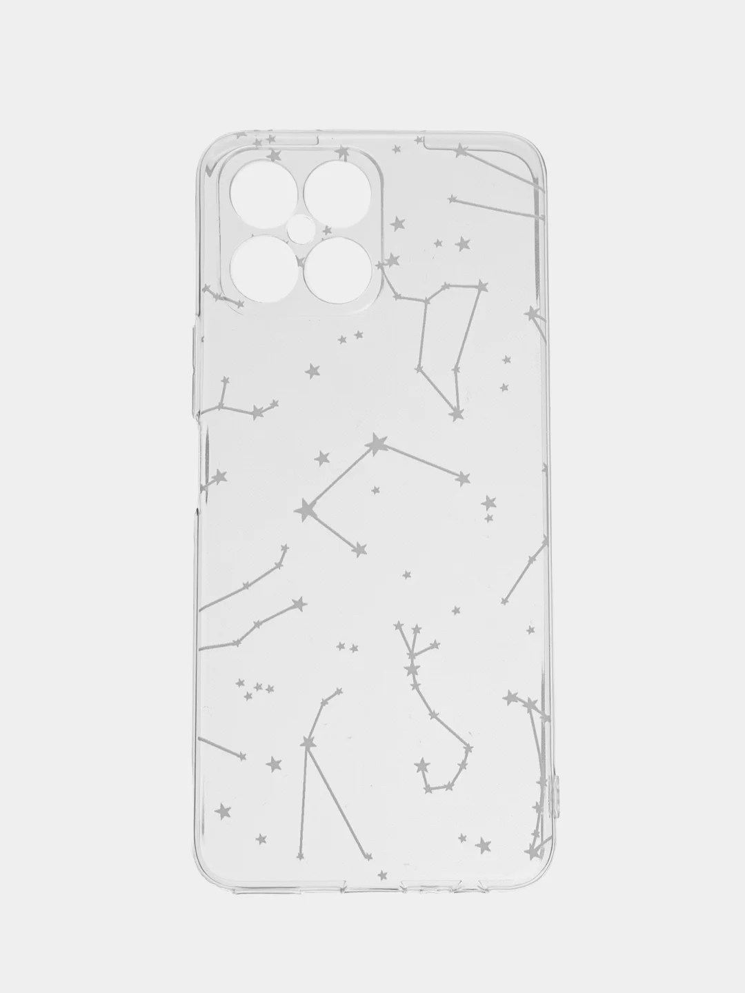 Прозрачный силиконовый чехол на Honor X8 / Хонор Х8 прозрачный, с рисунком, защита камеры