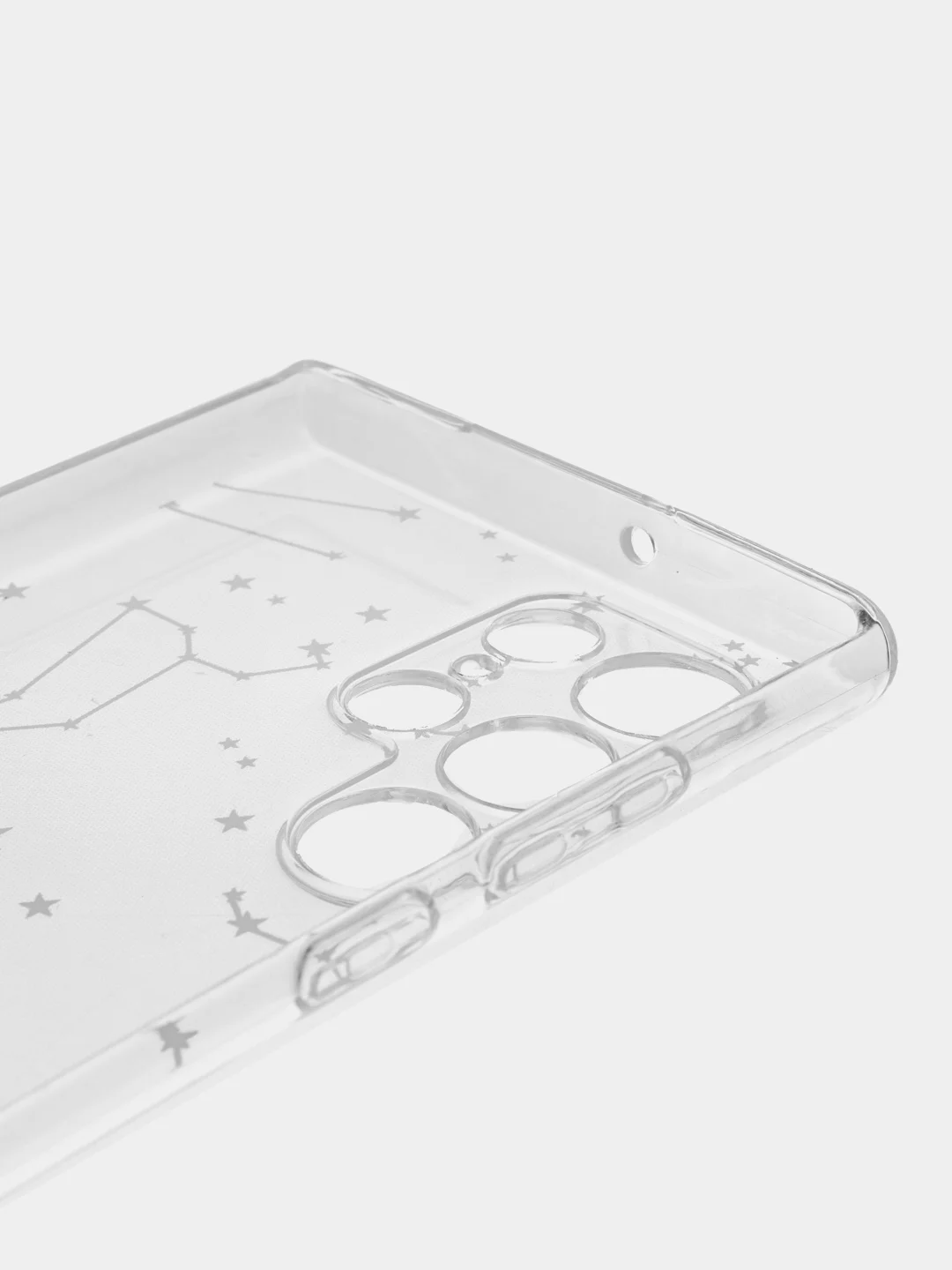 Прозрачный чехол на Samsung Galaxy S22 Ultra / Самсунг S22 Ultra прозрачный с рисунком, защита камеры