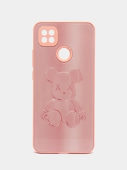 Накладка для Xiaomi Redmi 9C/10A, стекло с рисунком "Bear", защита камеры
