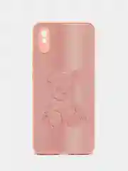Коралловый меланж накладка для Xiaomi Redmi 9A, стекло, с рисунком "Bear", защита камеры