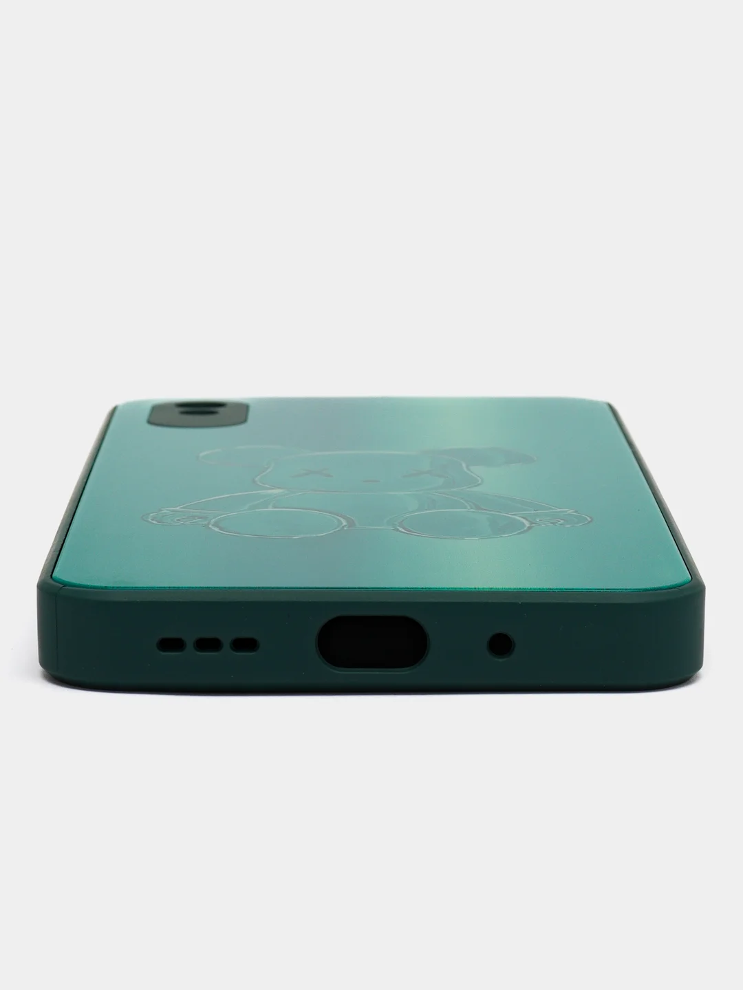 Зеленый накладка для Xiaomi Redmi 9A, стекло, с рисунком "Bear", защита камеры