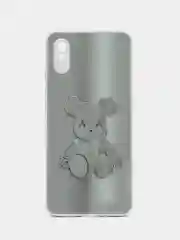 Серебряный накладка для Xiaomi Redmi 9A, стекло, с рисунком "Bear", защита камеры