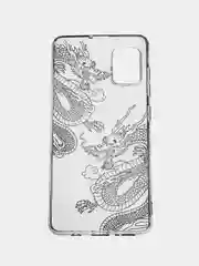 Пудровый силиконовый чехол на Samsung Galaxy A51 / Самсунг А51 прозрачный с рисунком, защита камеры