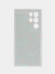 Светло-оранжевый чехол на Samsung Galaxy S22 Ultra / Самсунг S22 Ultra прозрачный с рисунком, защита камеры