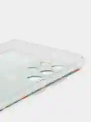 Светло-оранжевый чехол на Samsung Galaxy S22 Ultra / Самсунг S22 Ultra прозрачный с рисунком, защита камеры