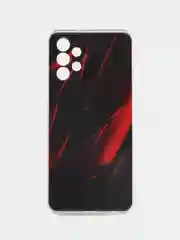 Красный силиконовый чехол на Samsung Galaxy A13 4G / Самсунг А13 4G прозрачный, с рисунком