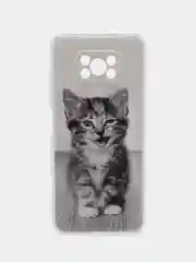 Молочный силиконовый чехол на Xiaomi Poco X3/X3 Pro / Сяоми Poco X3/Х3 Про прозрачный, с рисунком