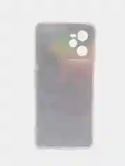 Пурпурный силиконовый чехол на Realme C35 / Реалми С35 прозрачный, с рисунком, защита камеры