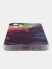 Пурпурный силиконовый чехол на Realme C35 / Реалми С35 прозрачный, с рисунком, защита камеры