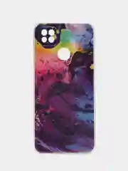 Пурпурный силиконовый чехол на Xiaomi Redmi 9C / Сяоми Редми 9С прозрачный с рисунком, защита камеры