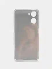 Светло-бежевый силиконовый чехол на Realme 10 4G / Реалми 10 4G прозрачный, с рисунком, защита камеры