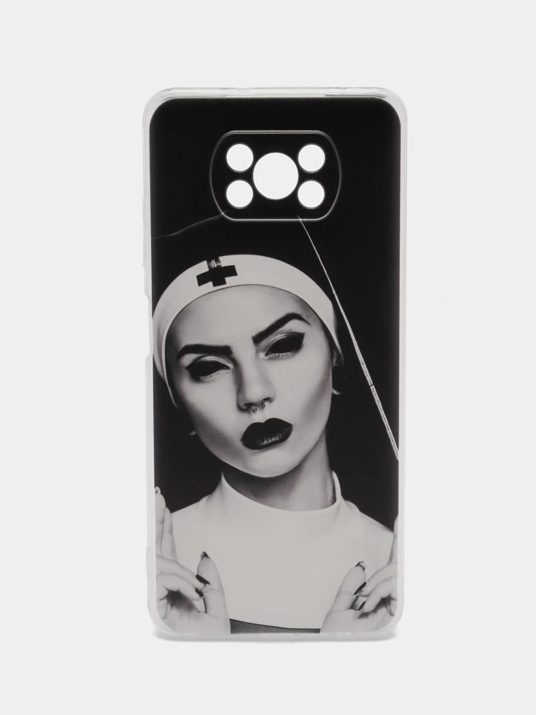 Вишнёвый силиконовый чехол на Xiaomi Poco X3/X3 Pro / Сяоми Poco X3/Х3 Про прозрачный, с рисунком